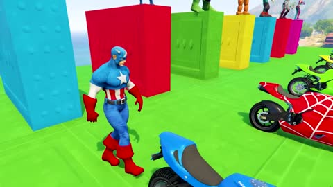 GTA V New Epic Parkour Race For Car Racing Challenge by Cars and Motorcycle, Founded Spider Shark7