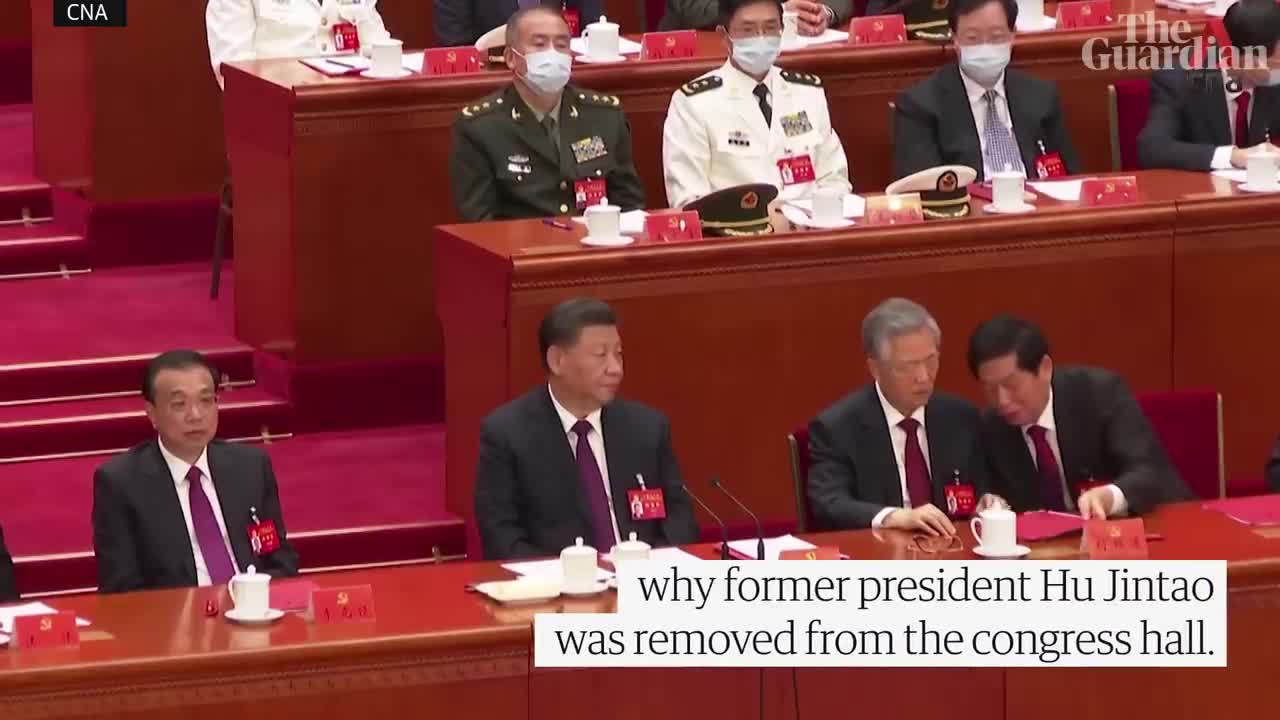 New footage from China congress fuels questions about why Hu Jintao was hauled out