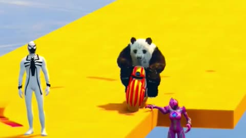 GTA 5: Spiderman vs Panda Jump Stunt