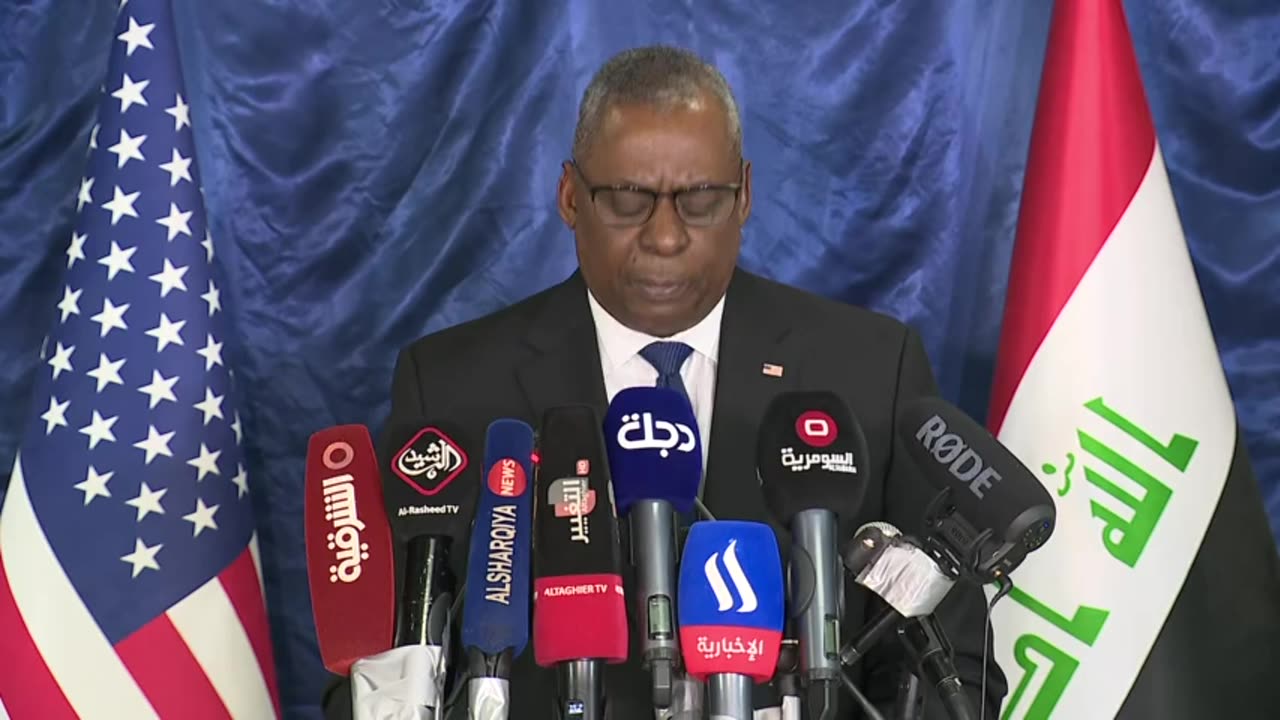 Secretary Of Defense Lloyd Austin announces US will keep a military presence in IRAQ