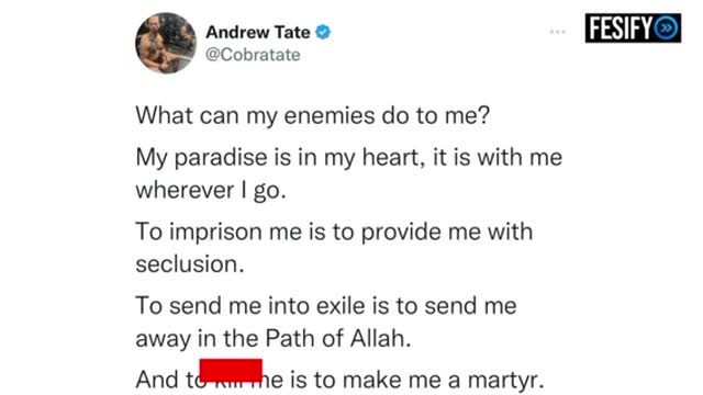 ANDREW TATE SPEAKS OUT FROM JAIL