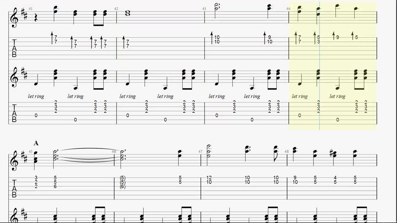 Walk Right Back Guitar Instruction Tabs