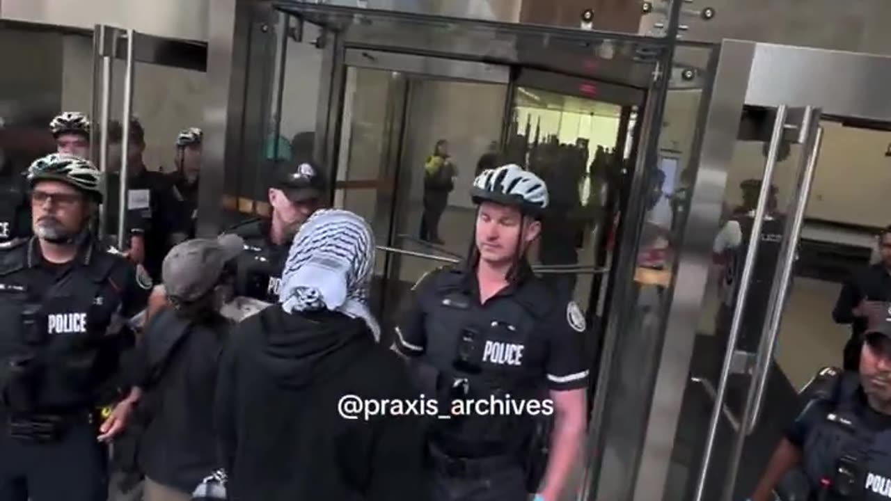 Toronto police finally take some action and throw the pro Hamas gangs out of a