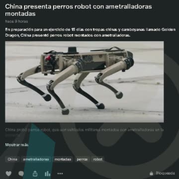 China presenta perros robot con ametralladoras montadas