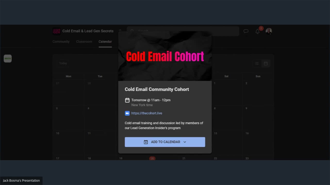 Cold Email Community Cohort