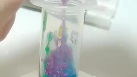 How to make🌈Rainbow Tape Ball with Glitter Glue and Nano Tape