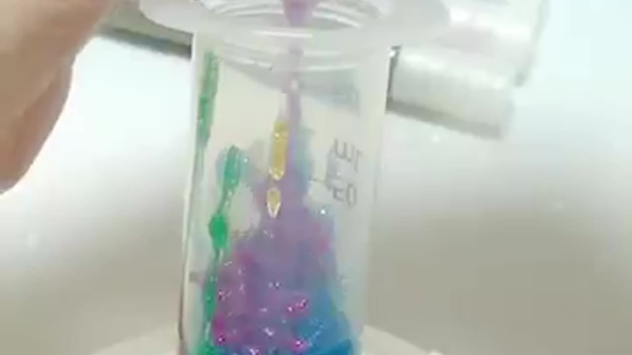 How to make🌈Rainbow Tape Ball with Glitter Glue and Nano Tape
