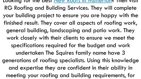 Get the best New Roofs in Mutterton