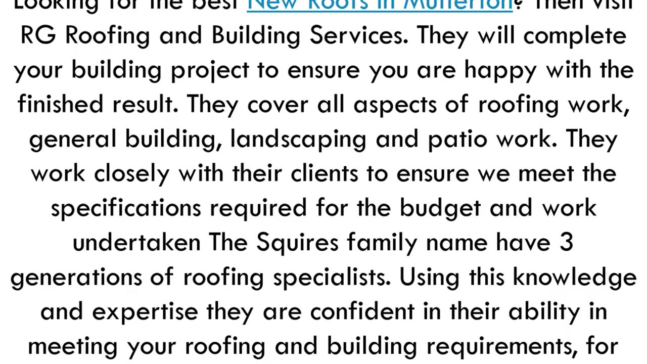 Get the best New Roofs in Mutterton