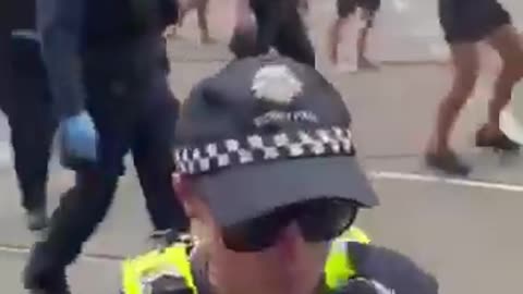 The police in Australia are protecting Nazi parade from the citizens