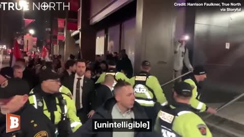 Justin "Castro" Trudeau mobbed by angry Citizens as he enters restaurant