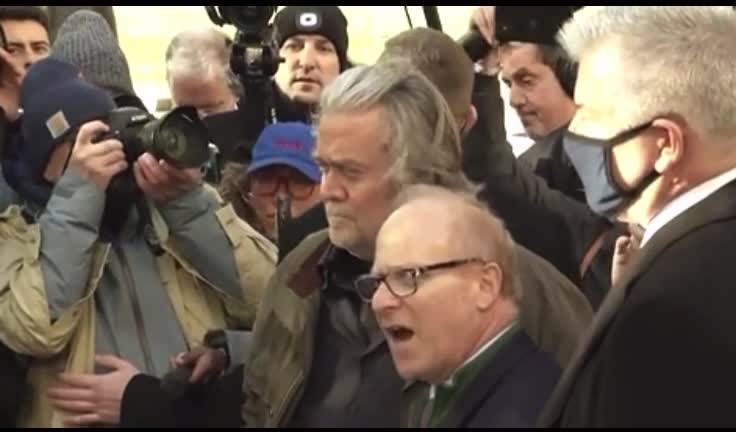 Steve Bannon AFTER court w/his Lawyer, Trump's Impeachment Lawyer