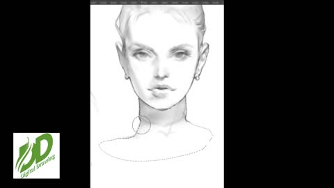 How to draw girl head in photoshop digital drawing