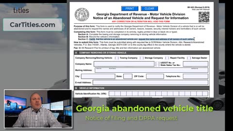 How to Process an Abandoned Vehicle in Georgia: Form and Instructions