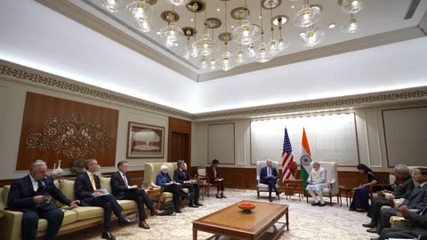 Prime Minister Modi and President Biden of the United States engage in a bilateral meeting.