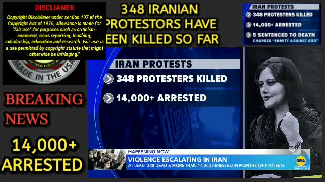 348 IRANIAN PROTESTORS HAVE BEEN KILLED SO FAR