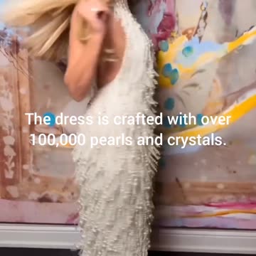 Heidi Klum wearing 'Waterfall Pearl Gown' by Manish Malhotra #outfit