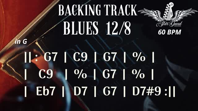 Backing Track BLUES 12-8 in G