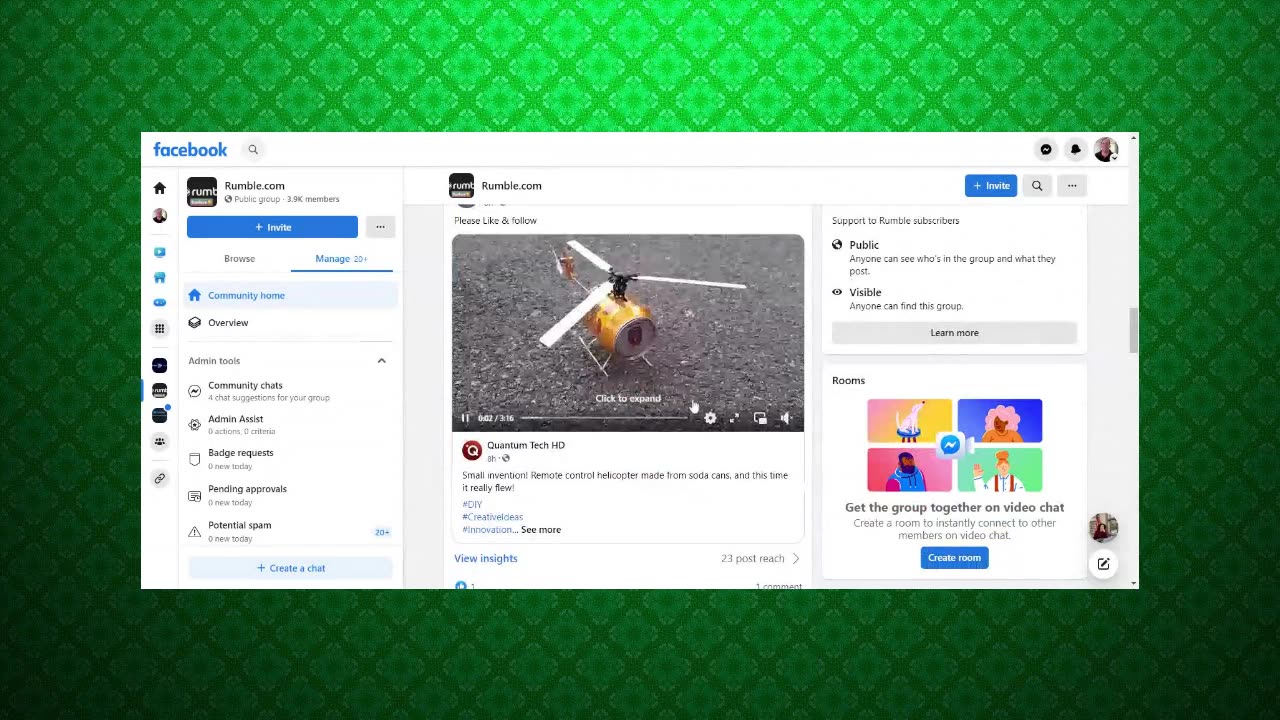 A Rumble Facebook Group