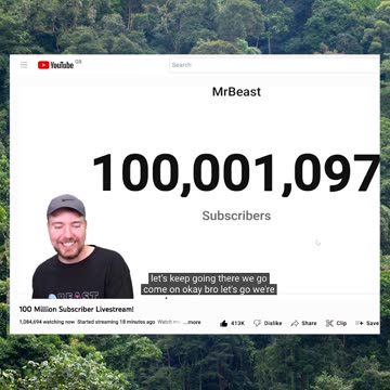 THE MOMENT MR BEAST HITS 100 MIL SUBS
