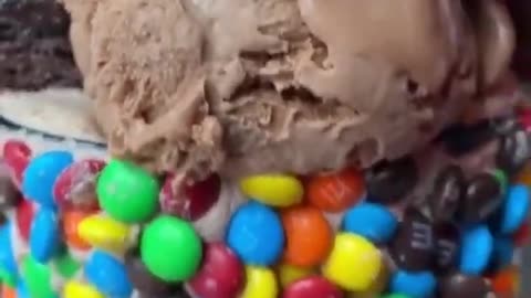 Icecream Shake topped with brownie