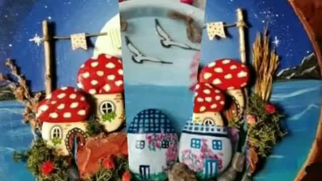 creative stone art/pebble home decor ideas/classic art and craft