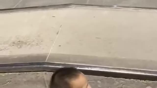 This is the way 1 year old kid playing skateboard
