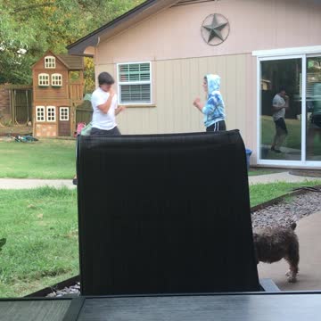 Big sister thinking she can still take her little brother. Lol