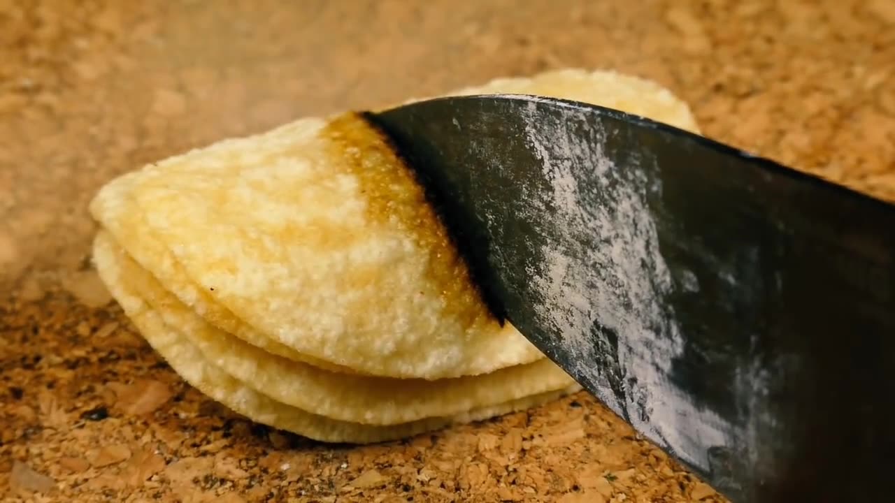 EXPERIMENT Glowing 1000 degree KNIFE VS CHIPS