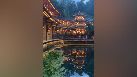 A house reflected in the water