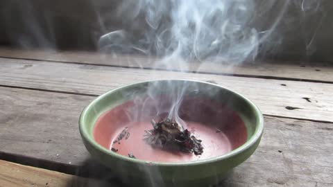 Sage burning and Native American healing music