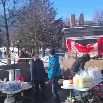 Canada Unity at Confederate Park giving away food
