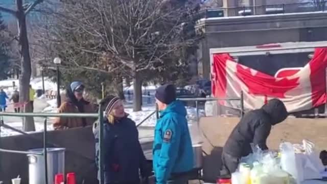 Canada Unity at Confederate Park giving away food