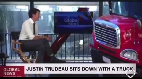 Trudeau talks with a Truck
