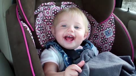 Funny and cute baby laughing