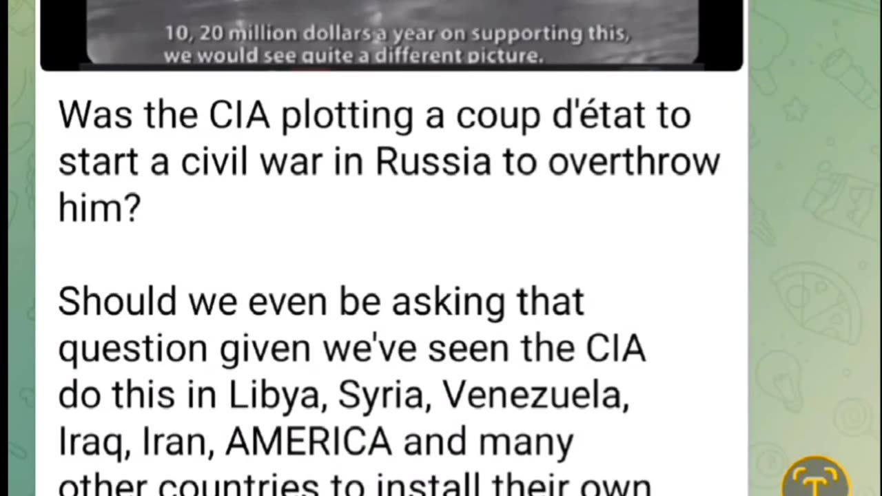 Was the CIA plotting a coup d'état to start a civil war in Russia to overthrow him?