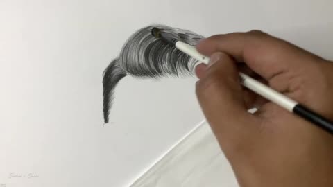 Continue to paint portrait hairstyles
