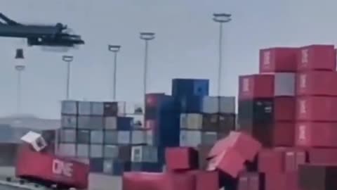 The wind blew the container over