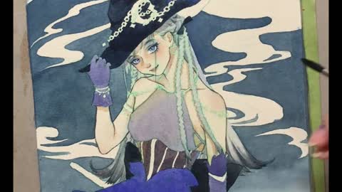 [Watercolor] A beautiful witch VI