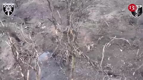 11 helpless Russian soldiers who were under attack came out of trench and surrendered