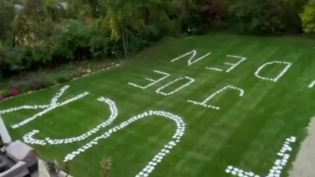 Biden was greeted by a "F*ck Joe Biden" lawn in Michigan