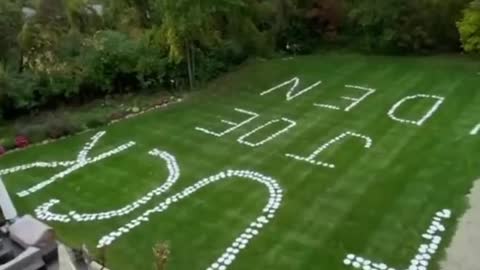 Biden was greeted by a "F*ck Joe Biden" lawn in Michigan