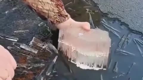 An amazing natural phenomenon - "candle" ice. | Interesting Facts #Shorts