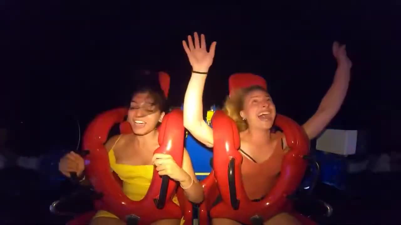 Wild Girls On The Sling Shot Ride