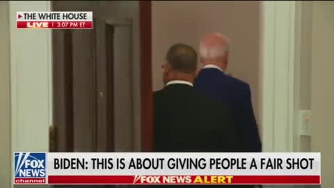 Biden ignores, turns and walks away from a sensible question on student loans.