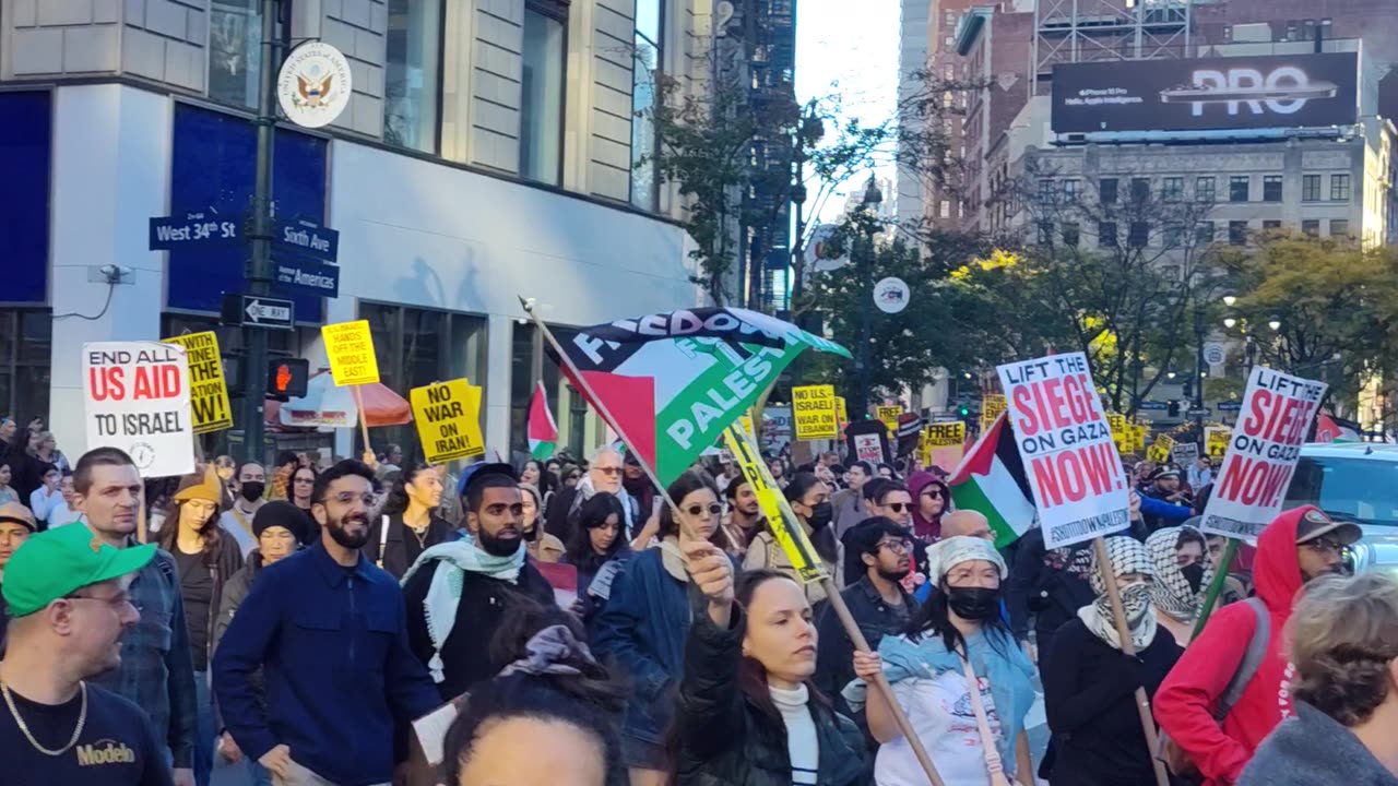 Marcha en Nueva York: "NO VOTOS PARA EL GENOCIDIO".