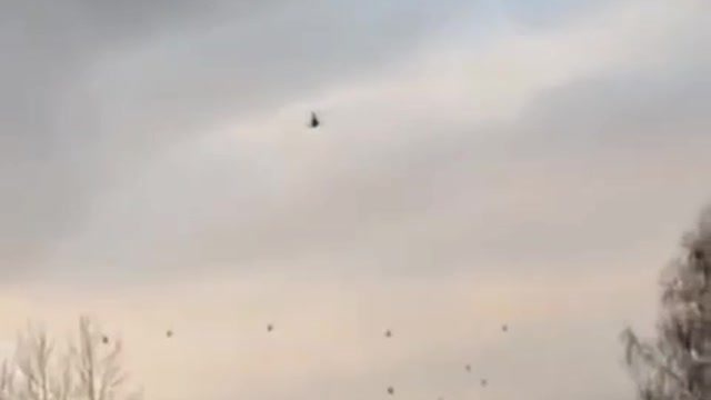 Russian Army flying towards Ukraine