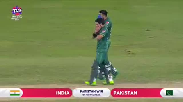 The moment Pakistan sealed a historic win against India at a men's World Cup 👏