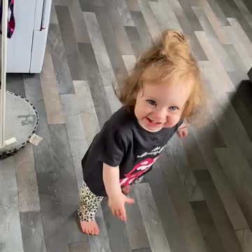 Little girl has fun making a mess