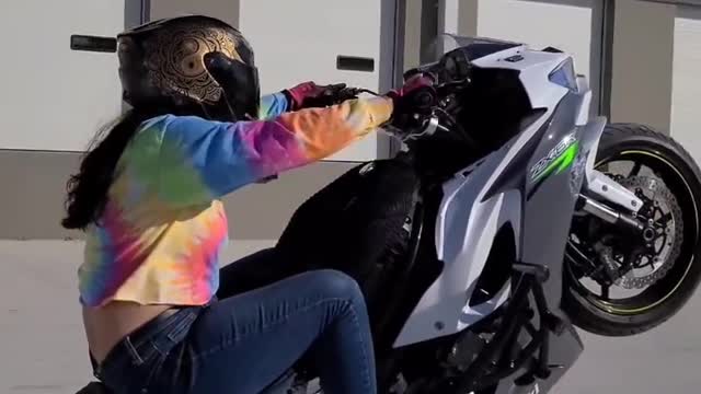 Biker girl,stunt biker girl